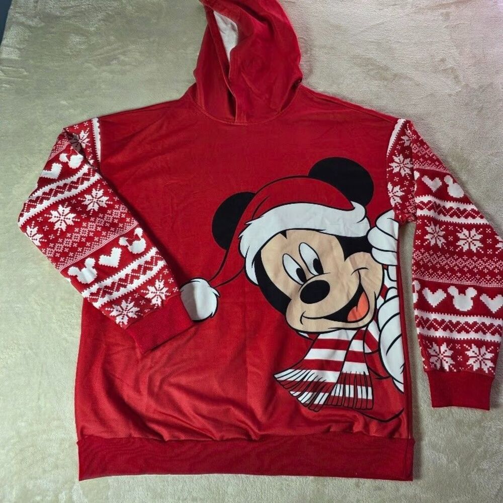 PatPat Mickey Mouse Red Hooded Sweatshirt Size Med Gift White Elephant Present